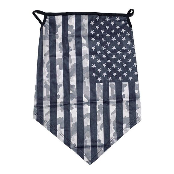 SHEIN Sun Protection Earhook Neck Gaiter American Flag Grey Black - Picture 6 of 9